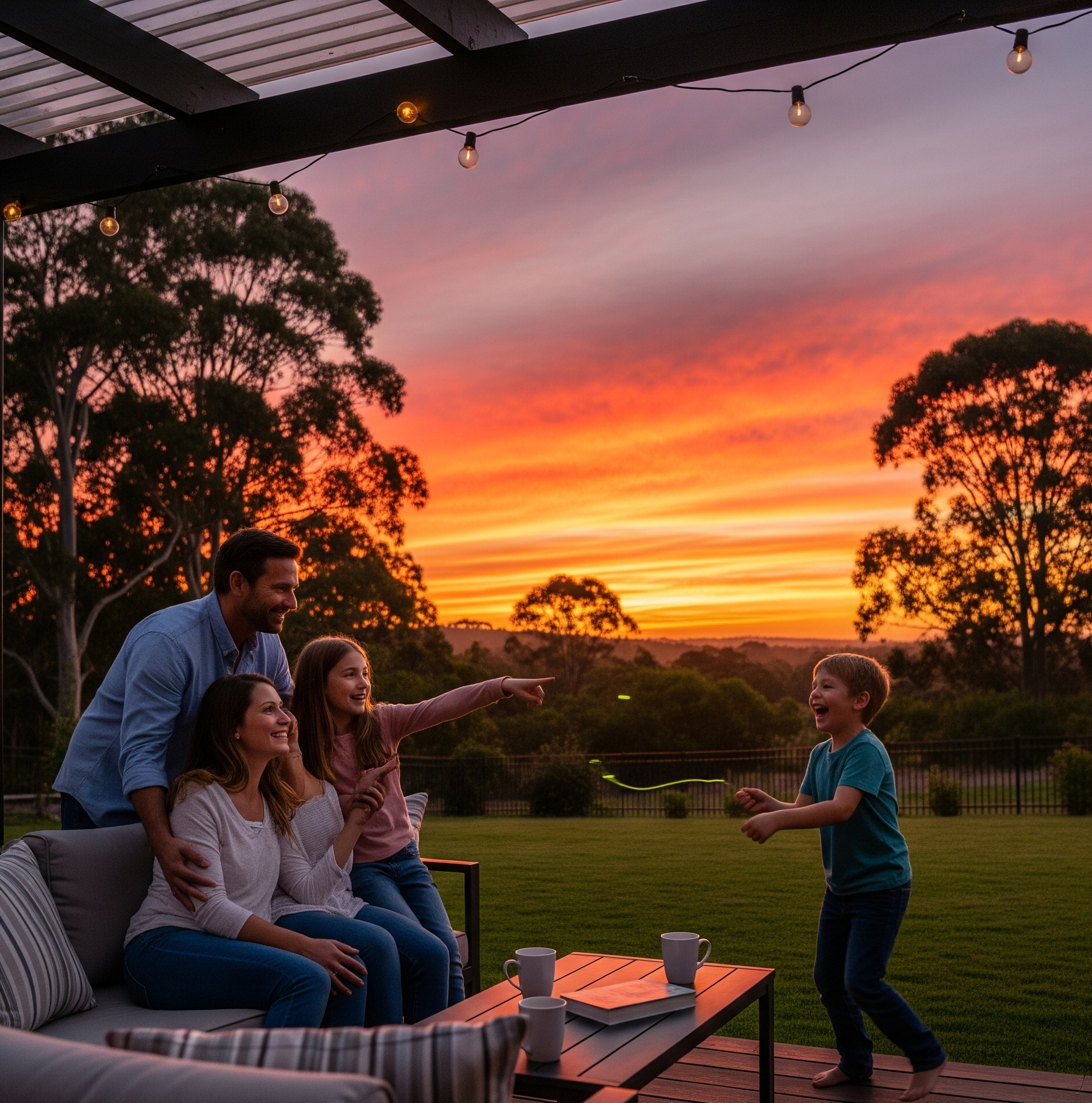 An Inspiring, High Quality Photo Of A Family Enjoying A Sunset In Their Backyard Or A Couple Hiking, Reinforcing The Theme Of Reclaimed Free Tim